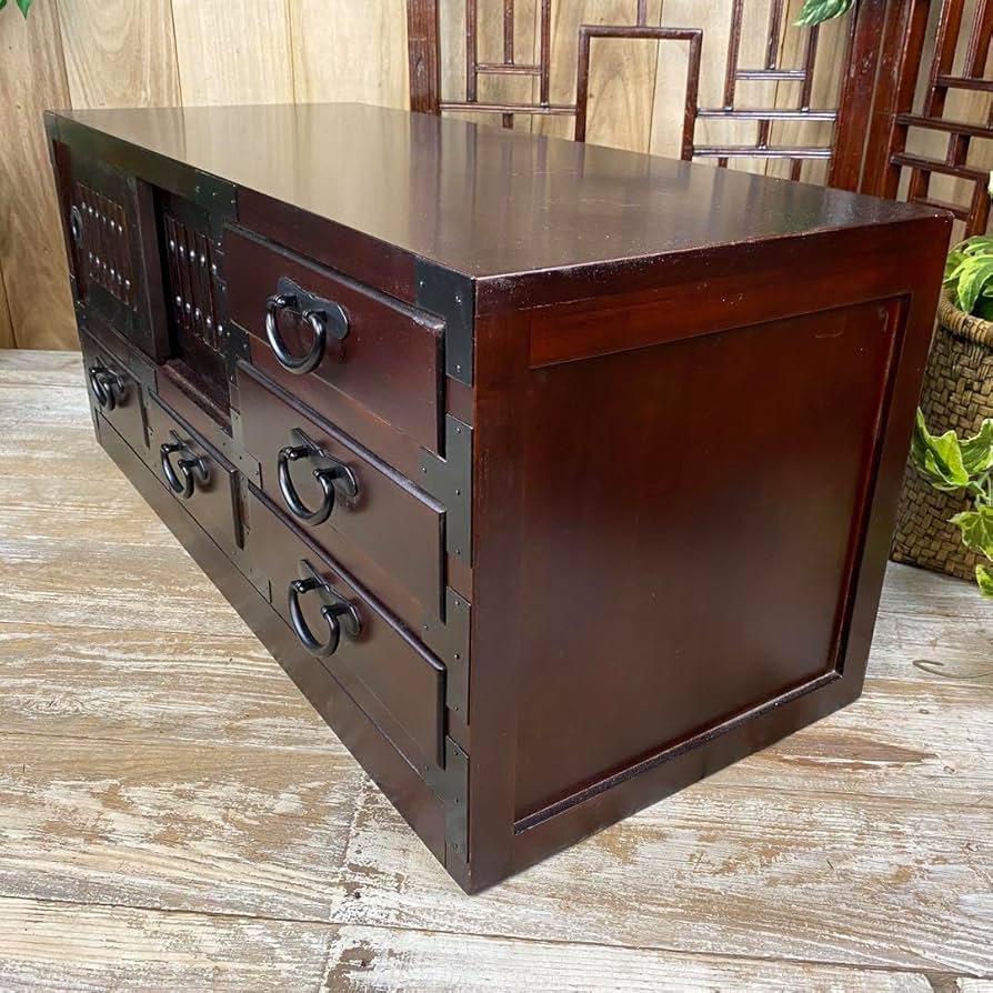 民芸家具木製桐材総桐天然無垢和チェスト横長テレビ台サイドボード