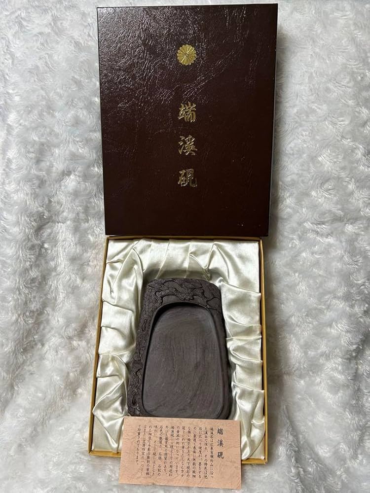中国古硯、端硯、骨董、 端渓硯 中国 彫刻 古硯 骨董品 木箱付き 書道
