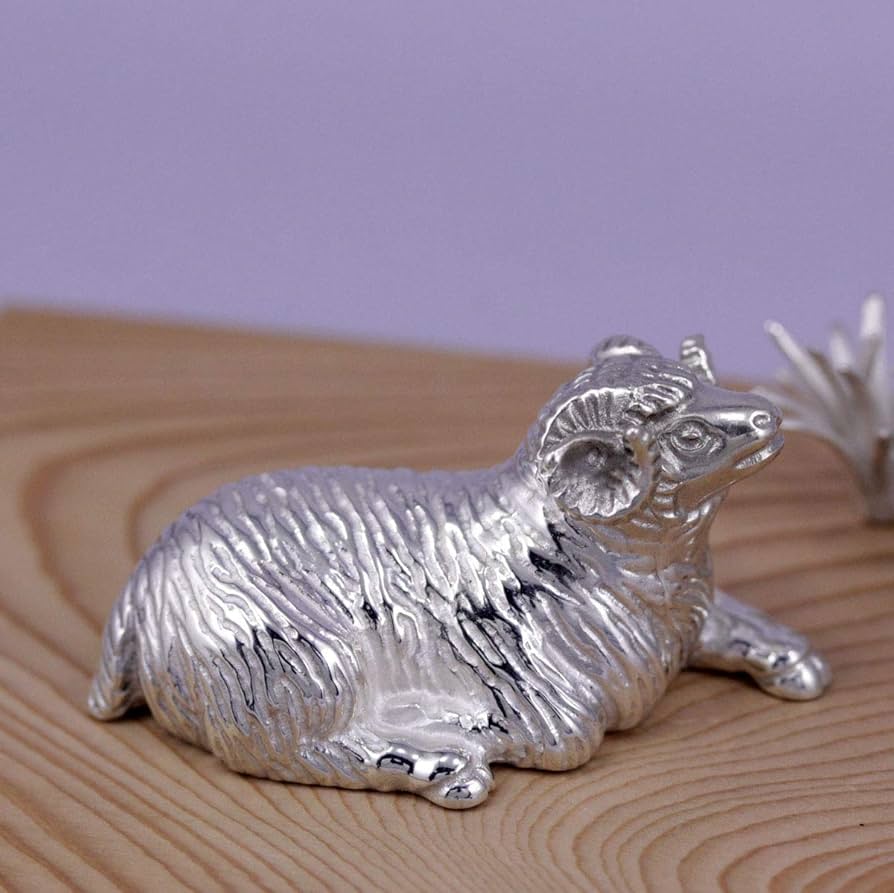 Amazon.co.jp: 置物 干支 銀製 未・羊・ひつじ 雄・伏 （梅都工房作品