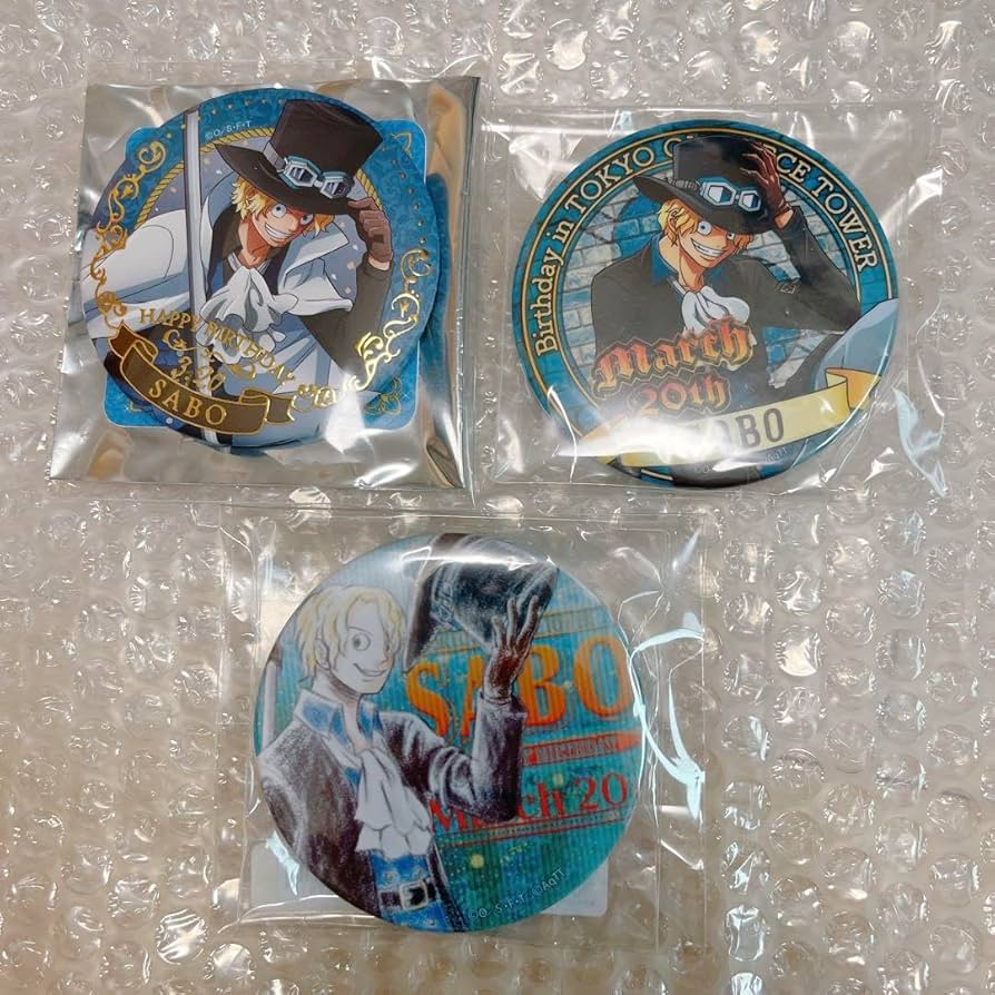 ワンピース サボ バースデージュエリー缶バッジ×20