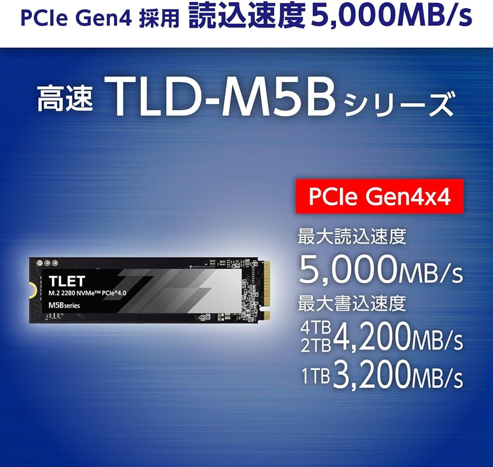 Amazon | 東芝エルイートレーディング(TLET) 内蔵SSD 1TB PCle Gen4x4
