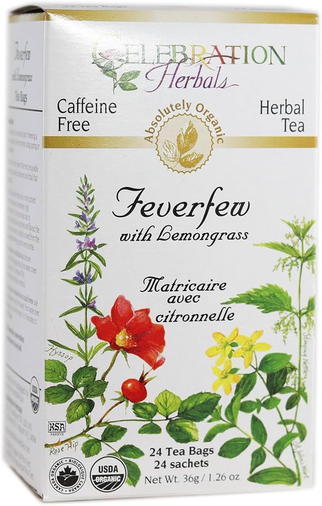 Amazon.com : Celebration Herbals Feverfew Lemongrass Tea Organic