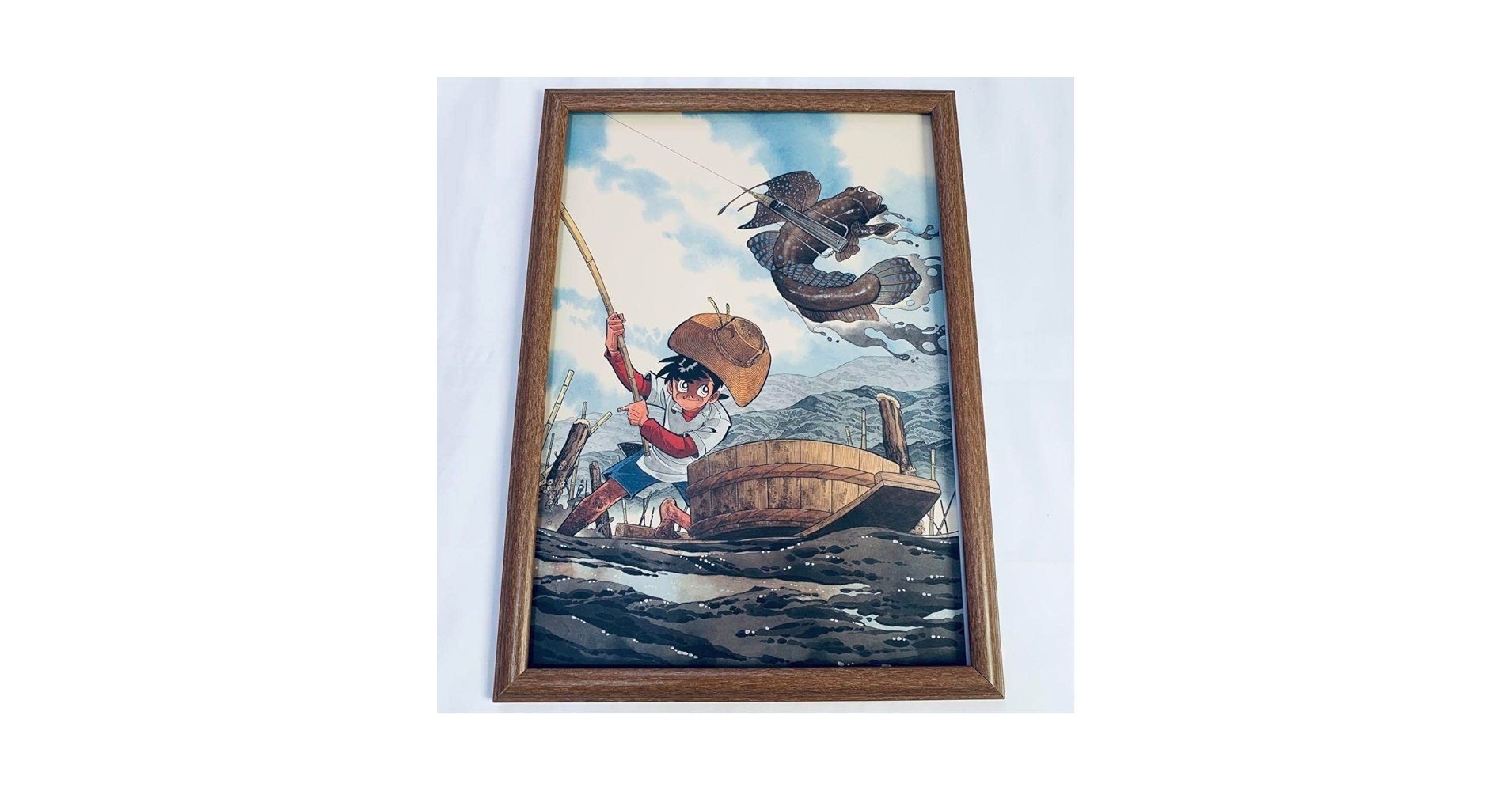 釣りキチ三平 B4サイズ ポスター 額付き 矢口高雄 17 ムツゴロウ