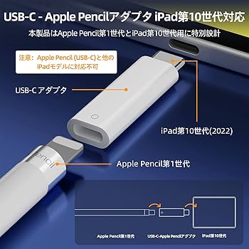 Amazon.co.jp: USB-C - Apple Pencilアダプタ iPad第10世代対応 Apple