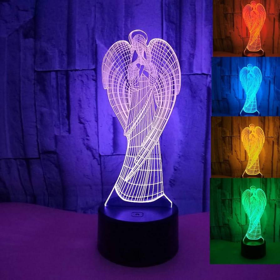 Jinnwell 3D Angel Wing Night Light Lamp Illusion Night Light 7