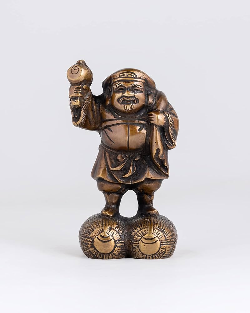 銅像 七福神 大黒天 銅製 彫像 ブロンズ 仏像置物 人形 大黒様 打ち出