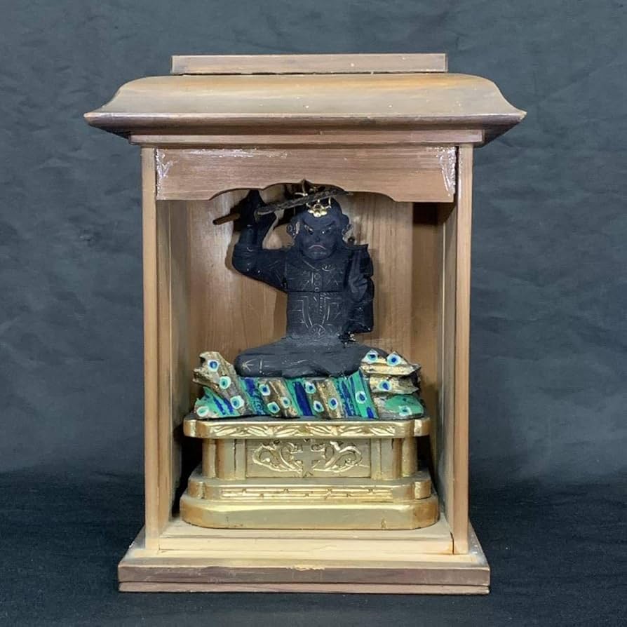 仏教美術 隠れキリシタン 彩色 妙見菩薩像木彫色 仏像 厨子 仏教美術