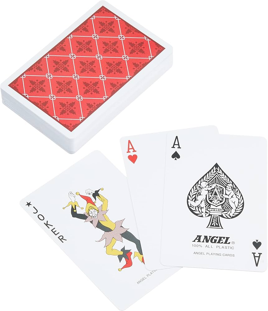 Amazon.co.jp: プラスチック製トランプ 赤系柄 ブリッジサイズ 57x89mm