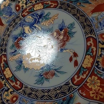 2332 古伊万里 大明成化年製銘色絵金彩鯛形飾皿 鯛皿35cm 時代物