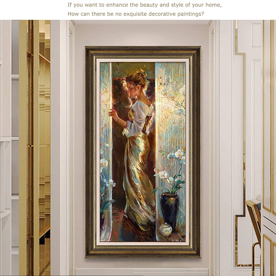 油絵 菅家令子 絵 絵画インテリア額付(白) F3-010511 女性 夢子さん