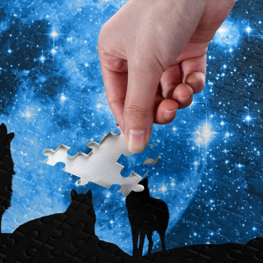 Amazon.co.jp: MAKIKU 1000ピース ジグソーパズル オオカミ 月 夜空