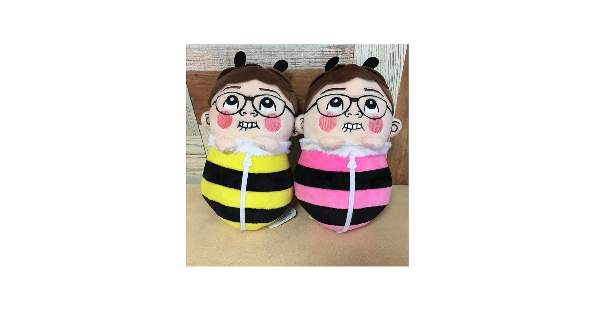 Amazon.co.jp: HIKAKIN ブンブンみつばちぬいぐるみ ピンク 黄色