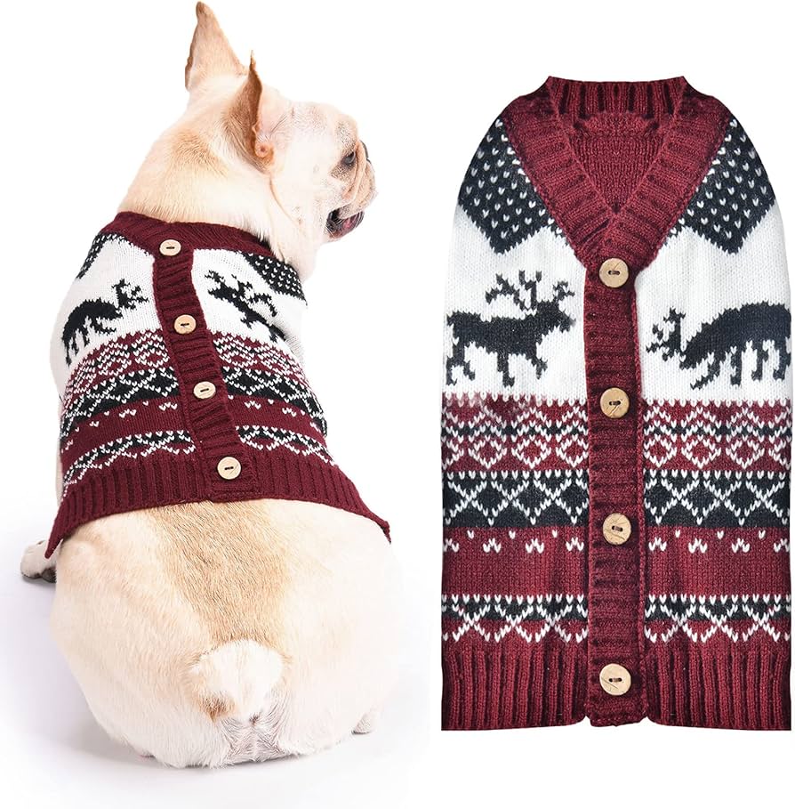 Amazon | UETZLTB 犬 クリスマス セーター 暖かい 秋冬 Vネック ニット