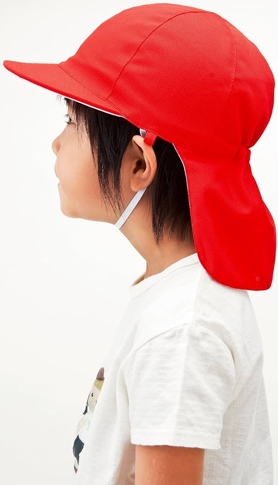 Amazon.co.jp: クツワ STAD 赤白帽子 KR014 日差しガード付き メッシュ