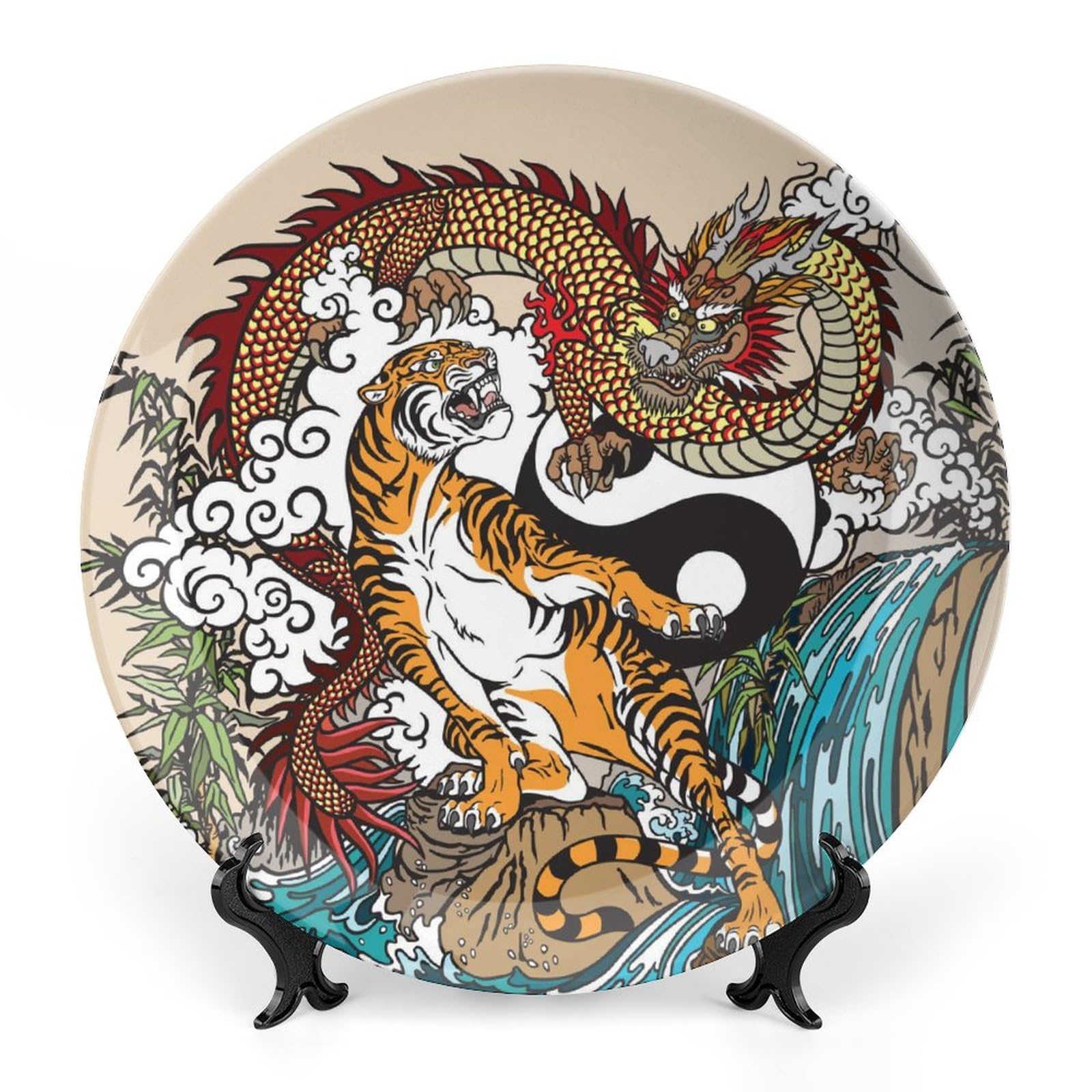 古い葵口銅皿 龍 虎 彫り 銘文有り 唐物 中国？ 【公式通販】