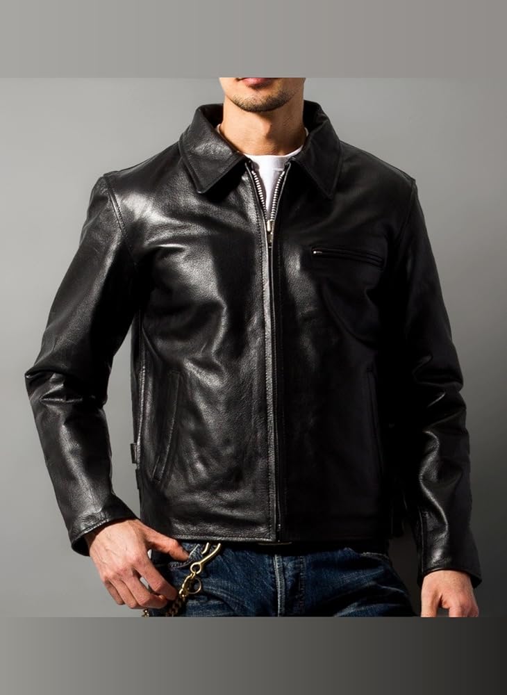 世紀末】ホーンワークス 5L スタッズ ダブルライダースジャケット 本革