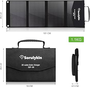 Amazon | Sorulykin 30w携帯用ソーラー充電器、折りたたみ式ソーラー