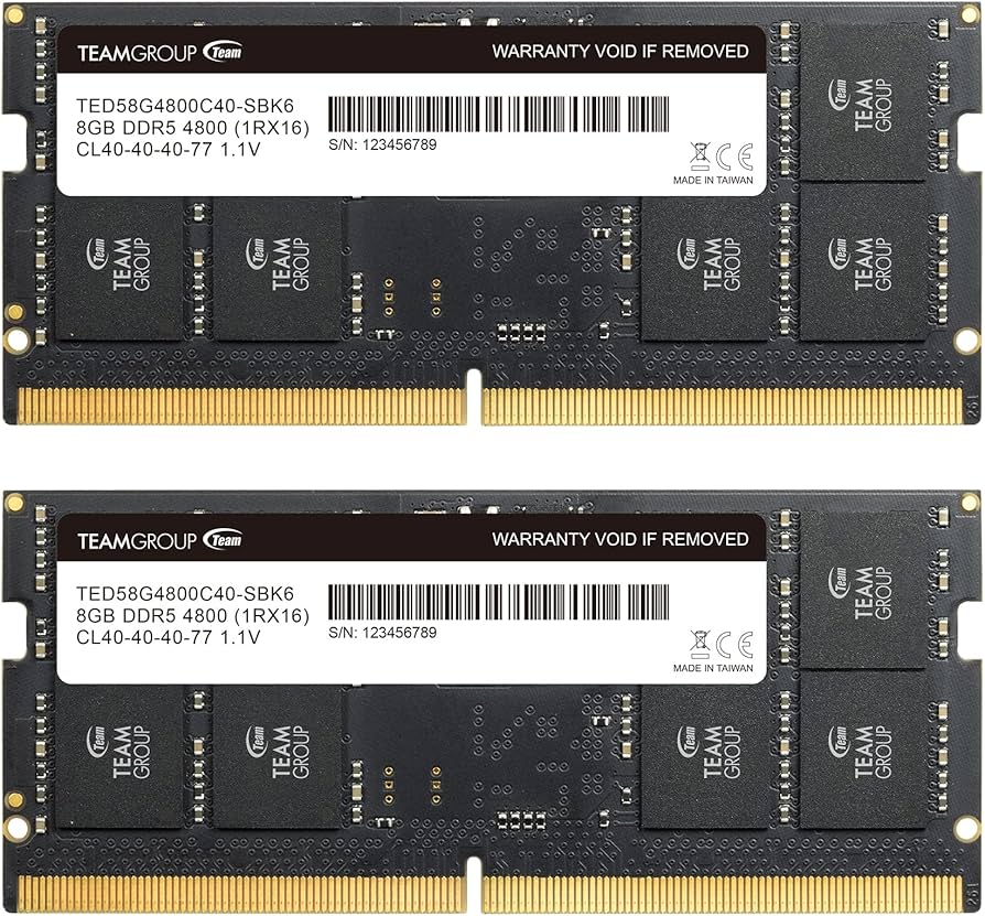 TEAMGROUP Elite SODIMM DDR5 16GB (2x8GB) 4800MHz (PC5-38400) CL40