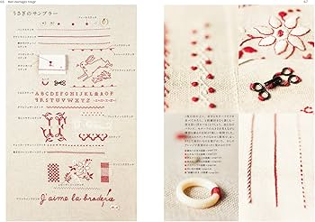 赤い刺繍とアンティーク・テキスタイル: ヨーロッパの古いサンプラーと