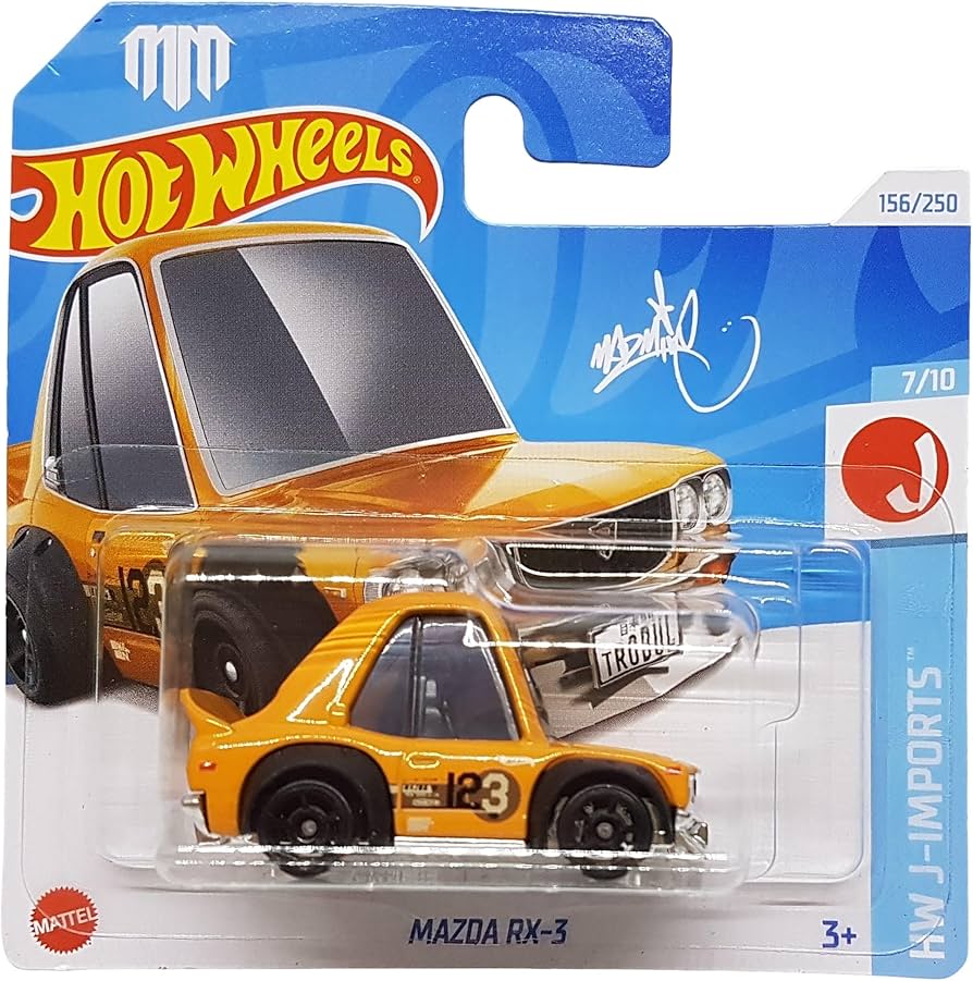 Hot Wheels Mad Mike Mazda RX-3 Tooned Orange 7/10 HW J-Imports