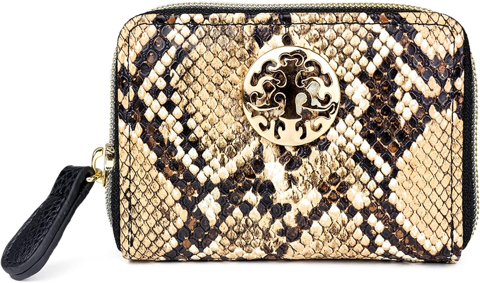 Amazon.com: Rebecca & Rifka Faux Python Snakeskin Medallion Zip