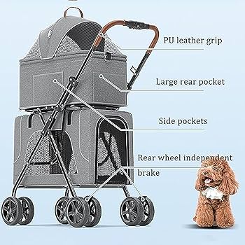 Amazon.co.jp: ペットカート ベビーカー バギー 犬 猫 多頭 ダブル