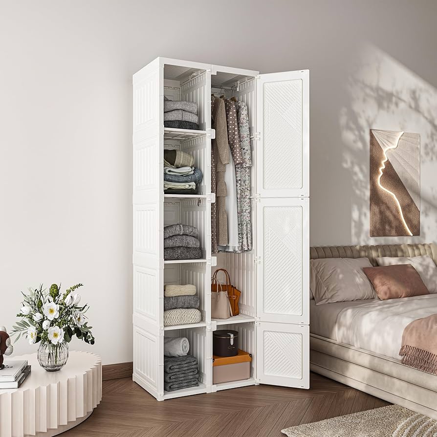 Mayi Box ワードローブ クローゼット 一体折りたたみ式 収納 扉付き