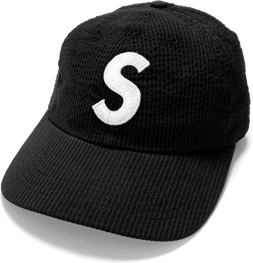 Amazon | [シュプリーム] メンズ シアサッカーSロゴ6パネルキャップ