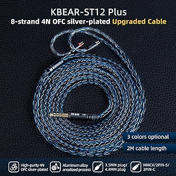 Amazon.com: 2M Long Recessed 2Pin IEM Cable Replacement Earphone