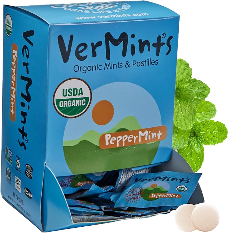 Amazon.com : VerMints Organic Breath Mints PepperMint Candy Mints