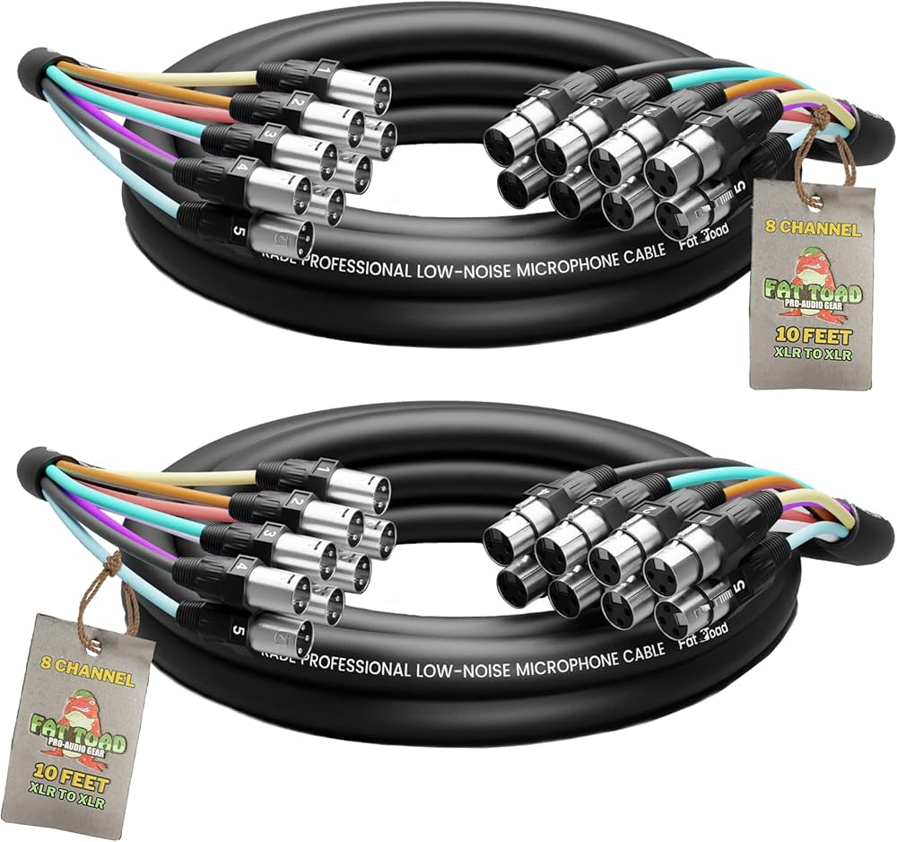 Amazon.com: Fat Toad 10ft 8 Channel XLR Snake Cables (ShieldedPRO