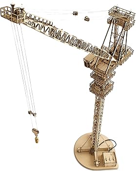 Amazon | ツクロウ 1/50 タワークレーン 木製模型キット | プラモデル 通販