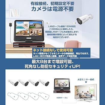 Amazon.co.jp: 【500万画素・双方向通話・カラー暗視・4TB大容量