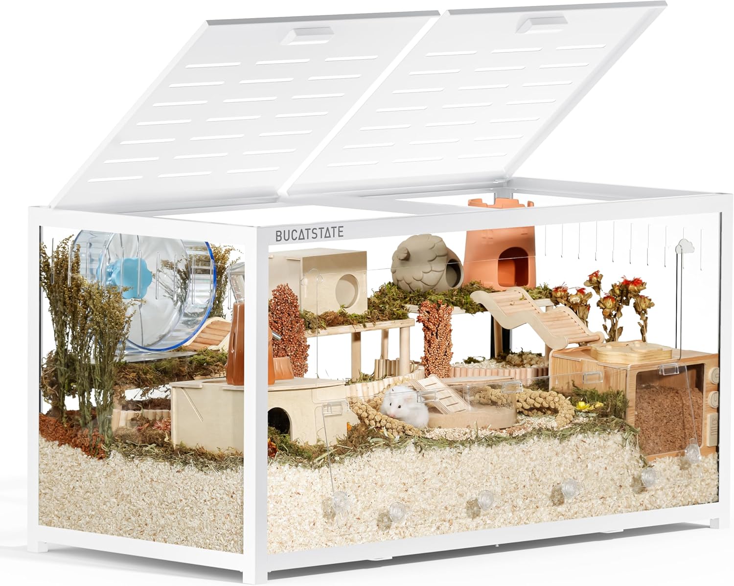 楽天市場】Ruexueの大型ハムスターケージ、ハムスターの二階建て大別荘