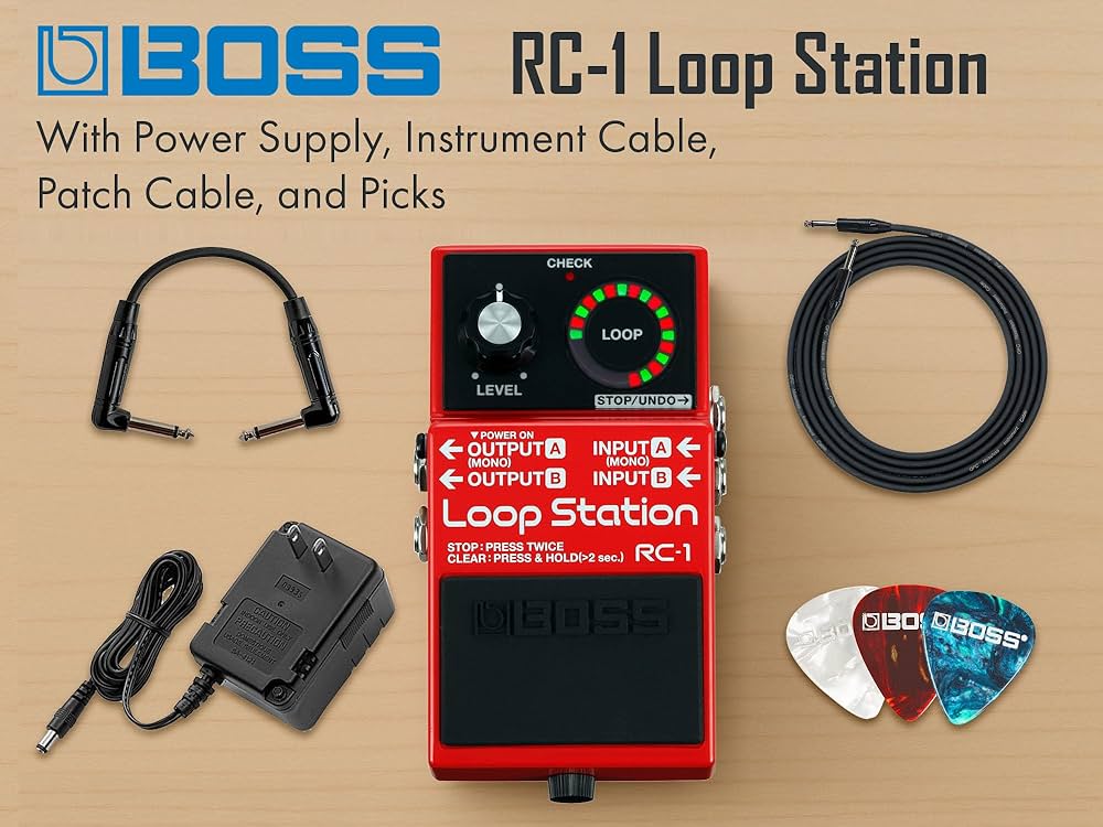 Boss RC-1 Loop Station Bundle with Gearlux Power Supply