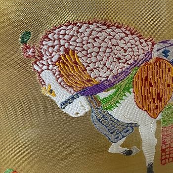 Amazon.co.jp: 龍村平蔵作 干支の錦 天竺白馬文 壁掛 共箱 龍村美術