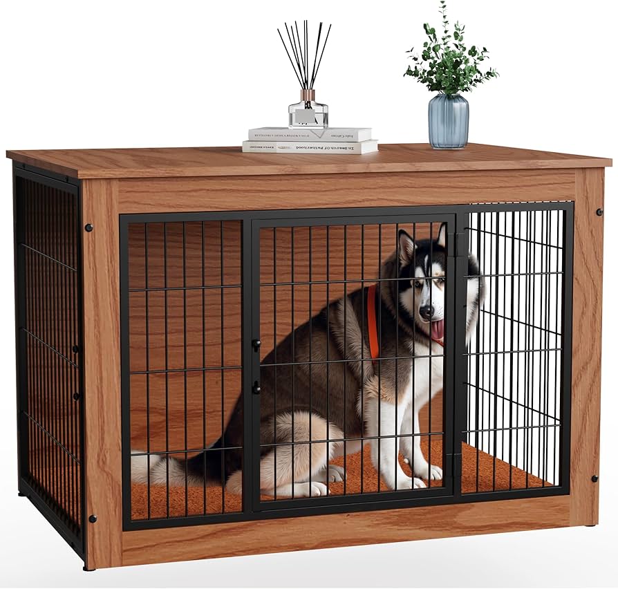 Amazon.co.jp: Alebert｢アレベルト｣ 犬ケージ ペットケージ 木製家具調