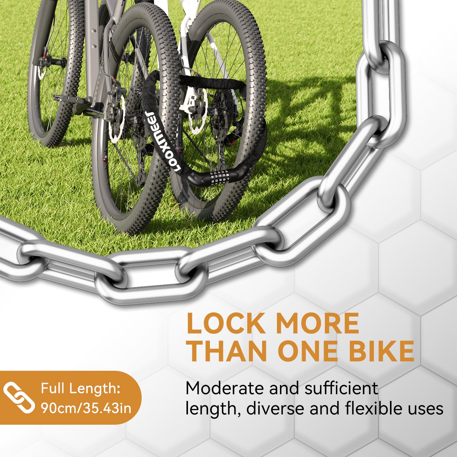 Looxmeer Bicycle Lock, High Security Level 8, Combination Lock