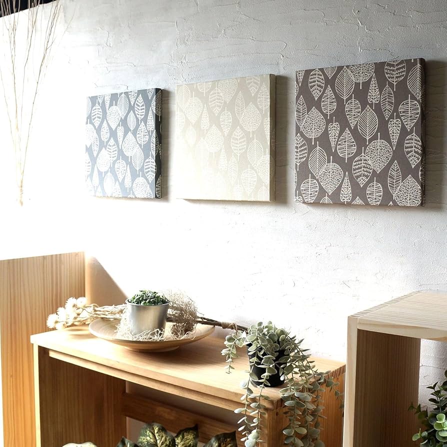 和紙×漆喰 アートパネル 3枚組 ファブリックボード 和モダン