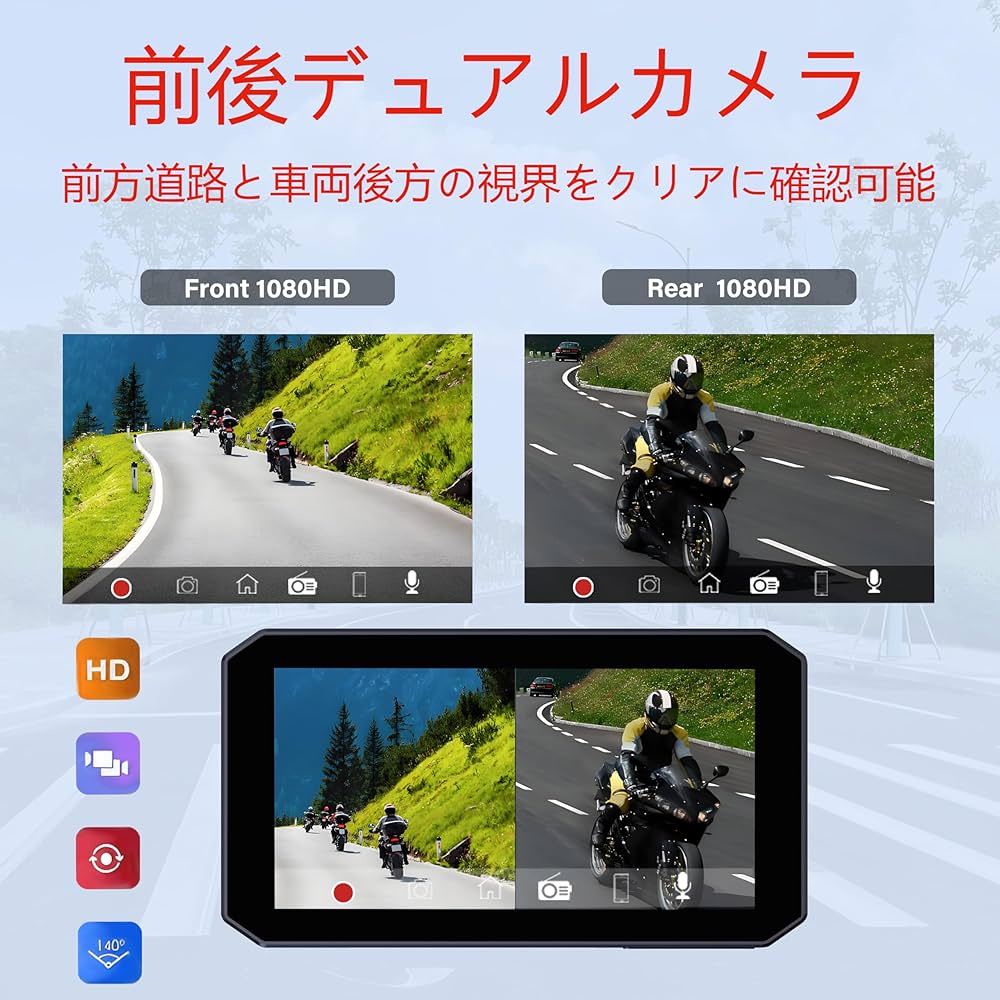 Amazon.co.jp: バイク用スマートモニター 5.5インチ ワイヤレスCarPlay