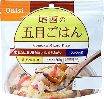 Amazon.co.jp: 尾西食品 アルファ米 五目ごはん 100g×50袋 (非常食