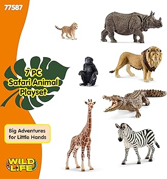 Amazon.com: Schleich Wild Life - 7PC Savannah Animal Toy Bundle