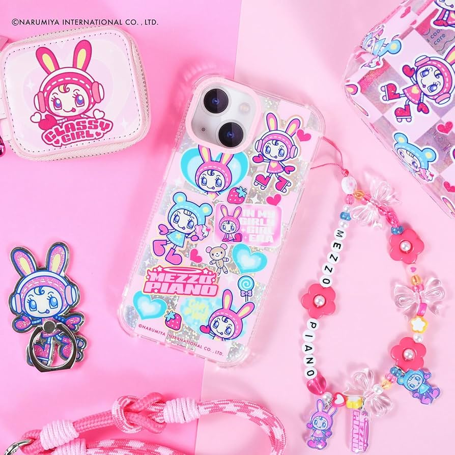 メゾピアノ iPhoneケース（iPhone16pro）＋リストストラップセット