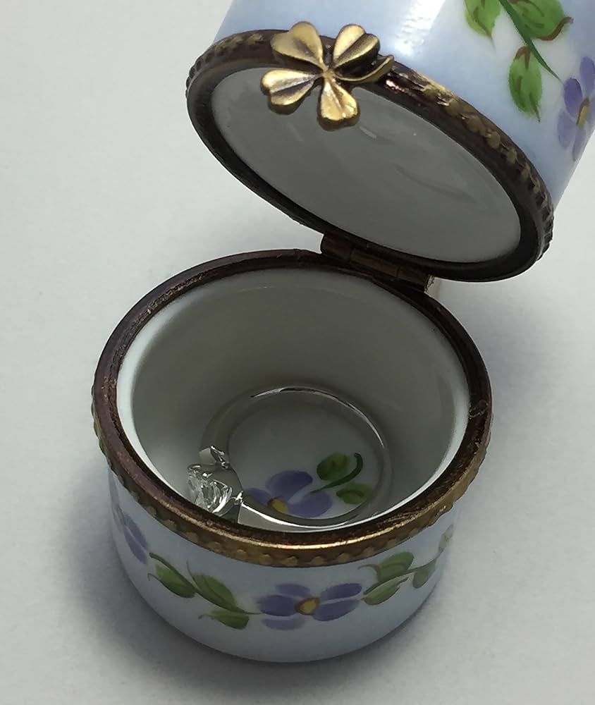 Amazon｜フランス Limoges リモージュ 陶器小物入れ(2段ケース