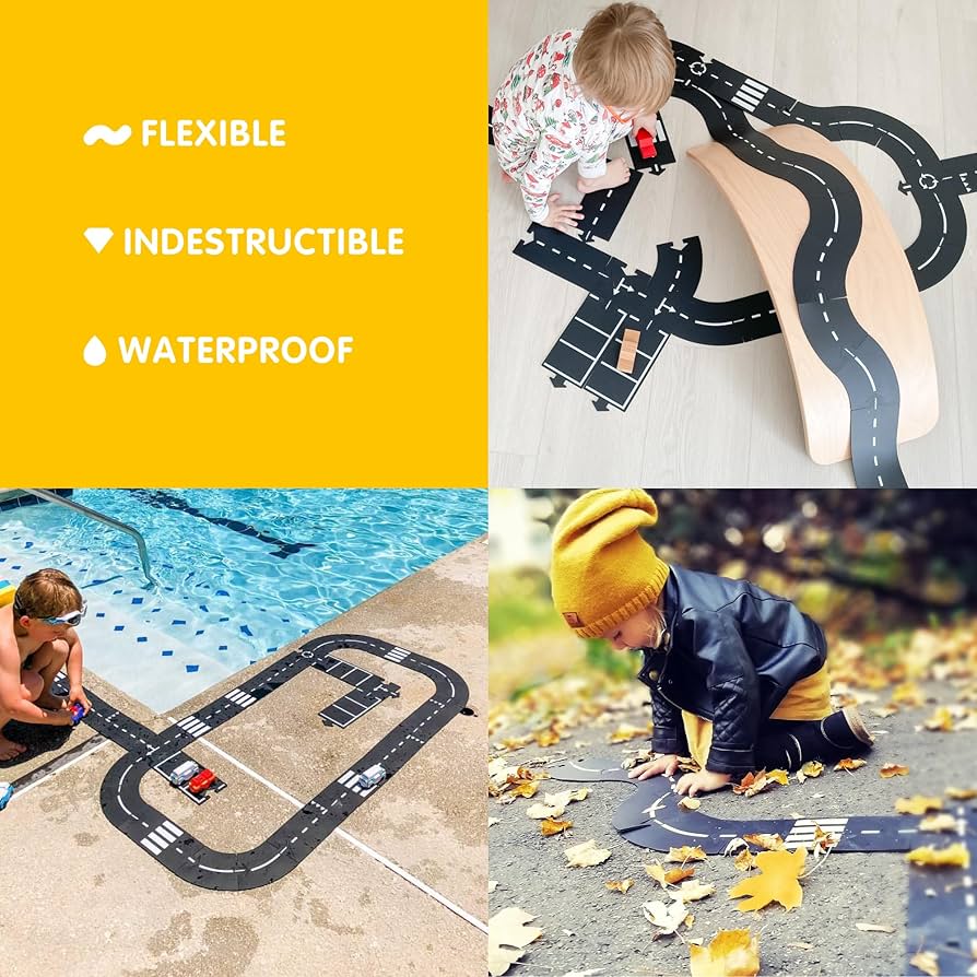 Amazon.com: Waytoplay's King of The Road - Flexible Toy Road Set