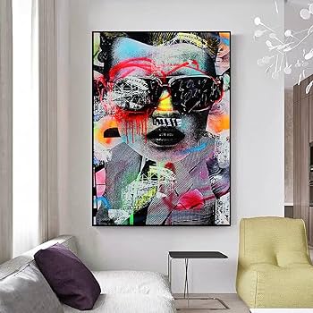 Amazon.co.jp: 現代のポップアートカラフルな絵画美容グラフィティ