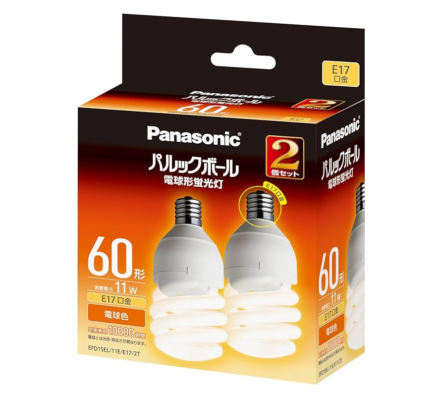 Panasonic パルックボール 11W 60形 E17口金 電球型蛍光灯 Amazon