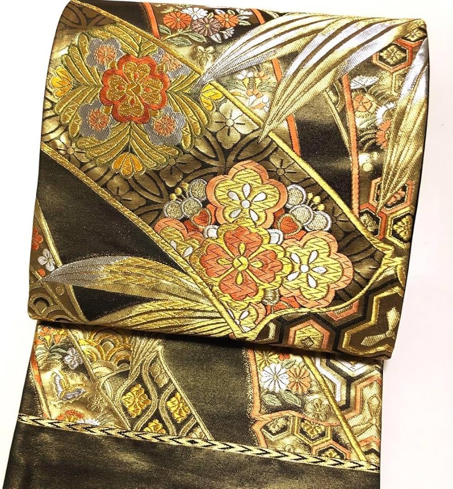 1937 袋帯 古代彫金紋 西陣織 金糸 高級上質上品 約440cm未使用 2691