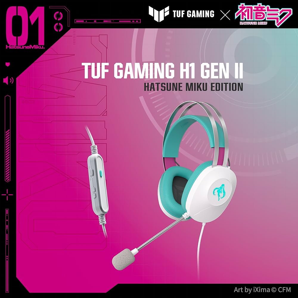 Amazon.com: ASUS TUF Gaming H1 Gen II Hatsune Miku Edition Wired