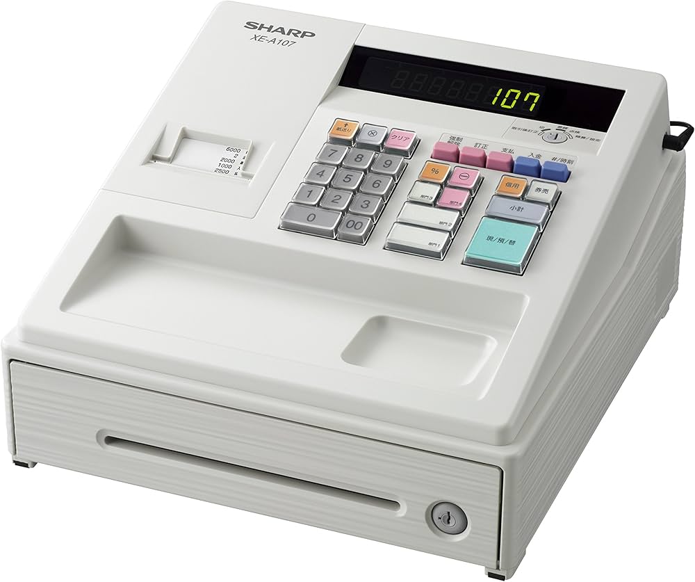 Amazon | シャープ 電子レジスタ 4部門 ホワイト系 XE-A107-W